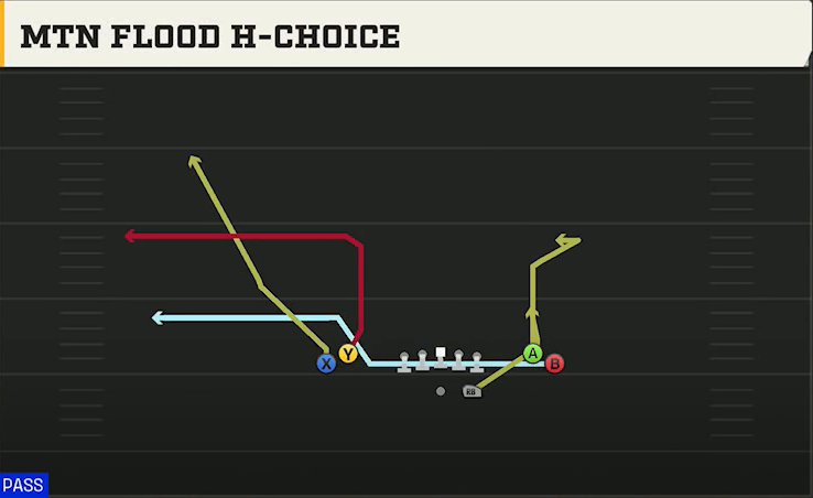 Cal Offense Gun Tight Open Mtn Flood H-choice play diagram