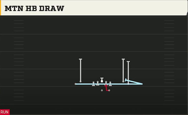 Texas A&M Offense Gun Tight Open Mtn HB Draw play diagram