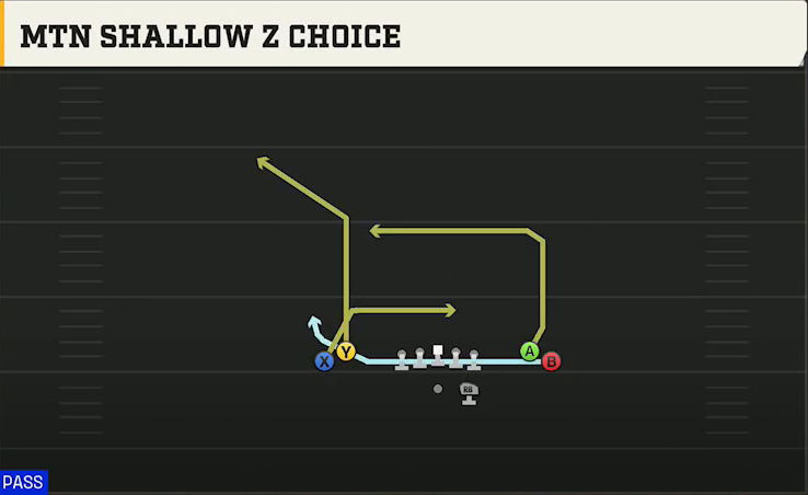 Stanford Offense Gun Tight Open Mtn Shallow Z Choice play diagram