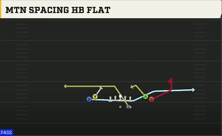 Notre Dame Offense Gun Tight Open Mtn Spacing HB Flat play diagram