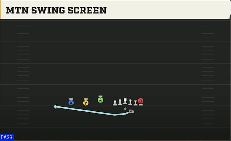Western Kentucky Offense Gun Trey Offset Mtn Swing Screen play diagram