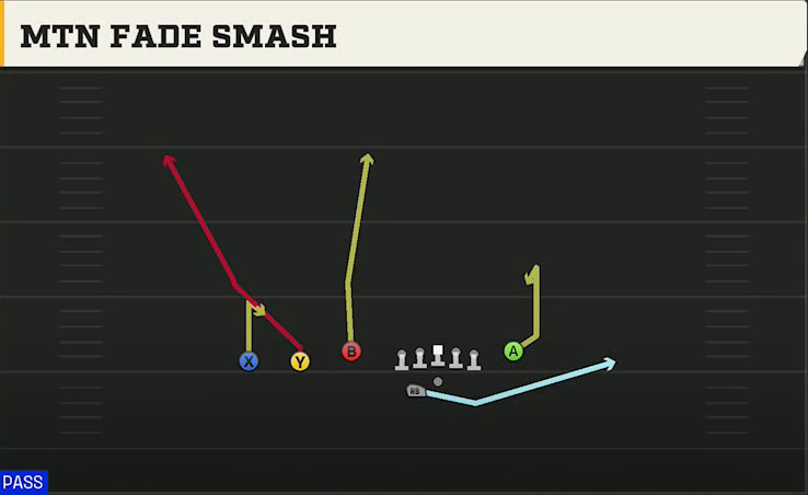 Minnesota Offense Gun Trey Y-Flex Str Mtn Fade Smash play diagram