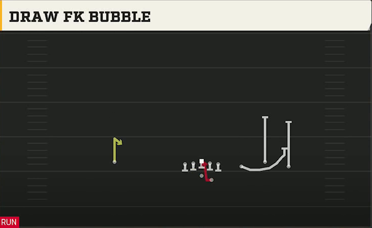 UNLV Offense Gun Trio 4WR Str Draw FK Bubble play diagram
