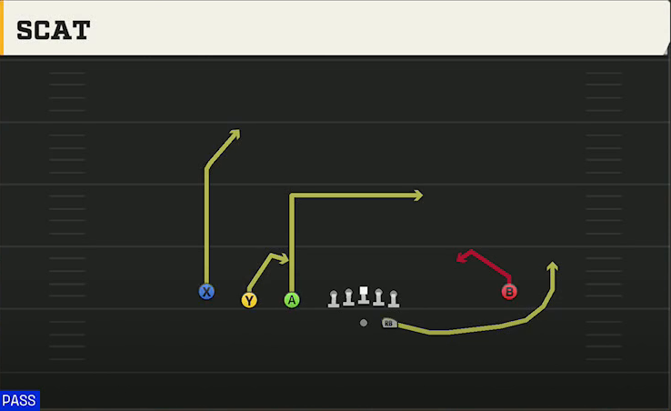 Maryland Offense Gun Trips Y Iso Scat play diagram