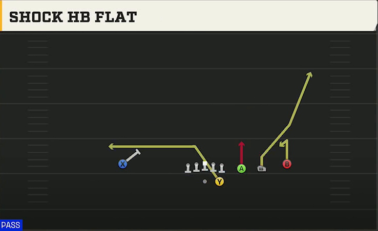 Utah Offense Gun Trips Y Slot Str Shock HB Flat play diagram
