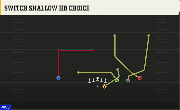 Ohio Offense Gun Trips Switch Shallow HB Choice play diagram