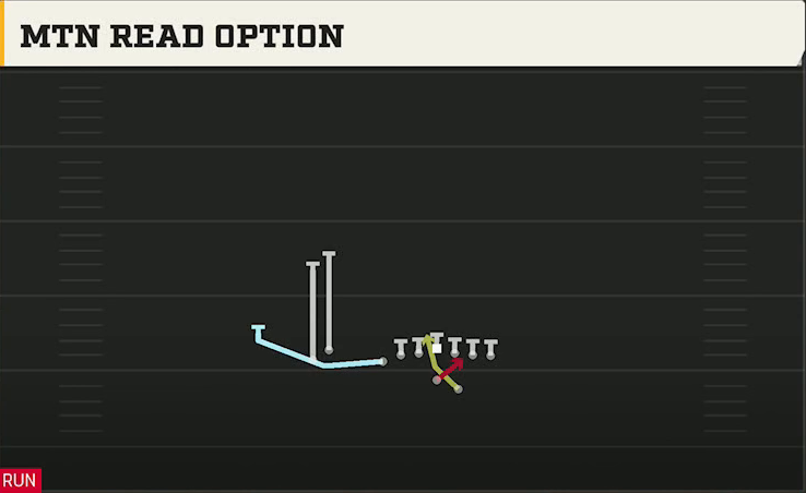 Northern Illinois Offense Gun U Off Stack Mtn Read Option play diagram