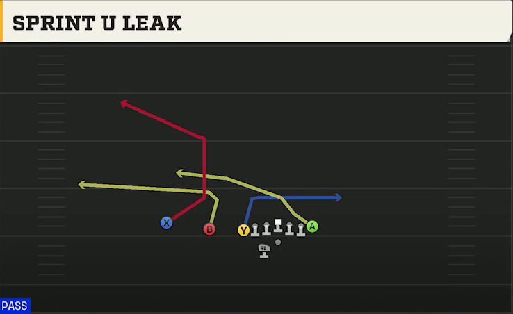 Air Force Offense Gun U Off Trips Wk Sprint U Leak play diagram