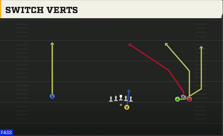 Texas State Offense Gun Wide Bunch Switch Verts play diagram