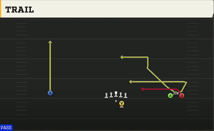 Texas State Offense Gun Wide Bunch Trail play diagram