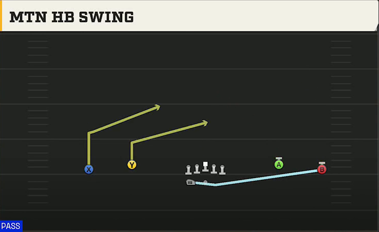 Texas Tech Offense Gun Wide Dbl Flex Wk Mtn HB Swing play diagram