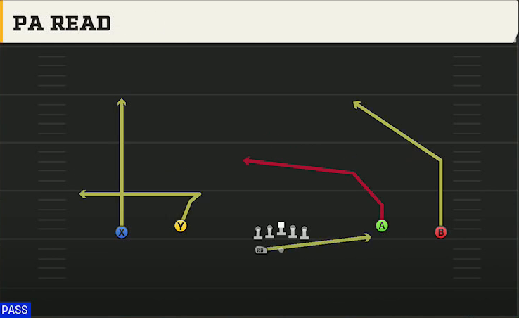 Texas Tech Offense Gun Wide Dbl Flex Wk PA Read play diagram
