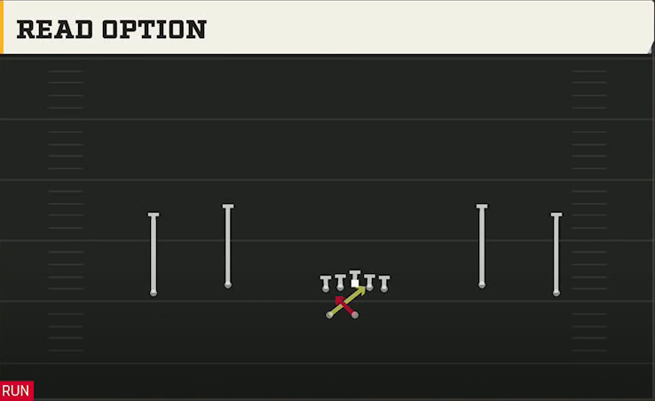 Texas Tech Offense Gun Wide Dbl Flex Wk Read Option play diagram