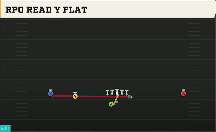 Duke Offense Gun Wide Doubles Y Off Wk RPO Read Y Flat play diagram