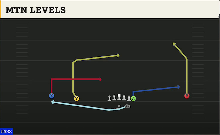 Troy Offense Gun Wide Normal Y Off Mtn Levels play diagram
