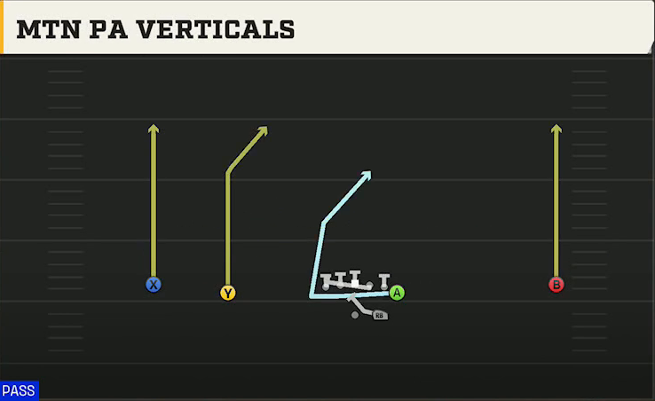 Tennessee Offense Gun Wide Normal Y Off Mtn PA Verticals play diagram