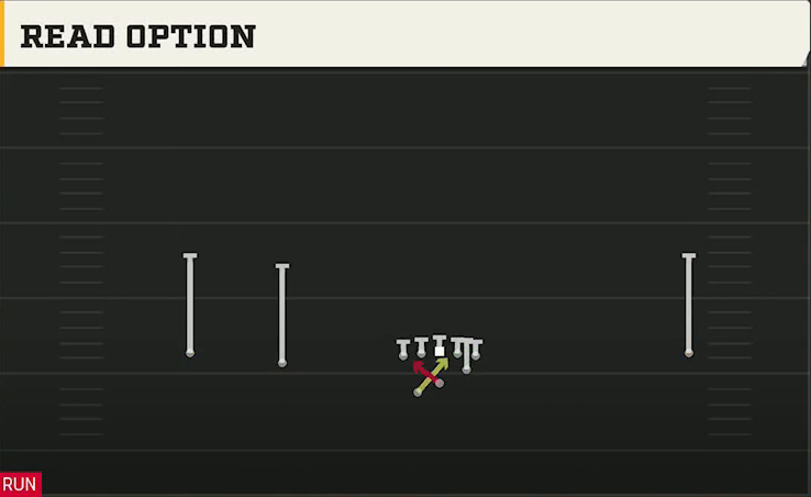 LSU Offense Gun Wide Slot Left Wk Read Option play diagram