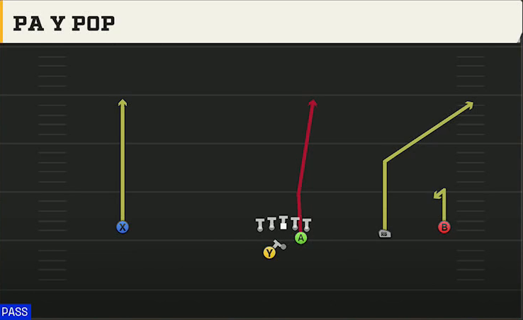 Auburn Offense Gun Wide Slot Right Wk PA Y Pop play diagram