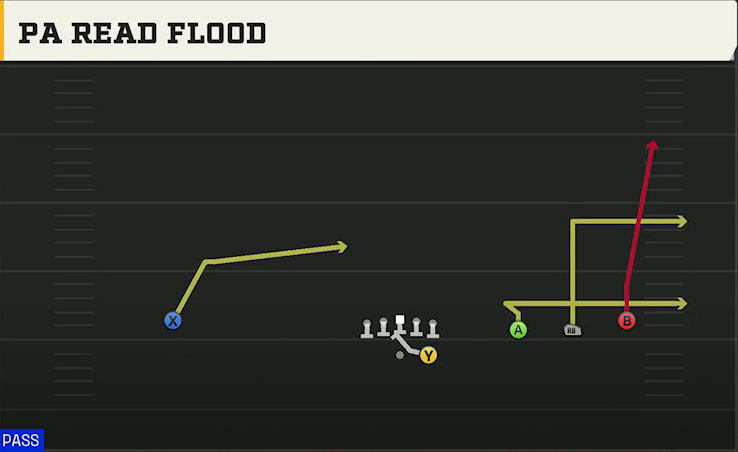 Ole Miss Offense Gun Wide Trips PA Read Flood play diagram