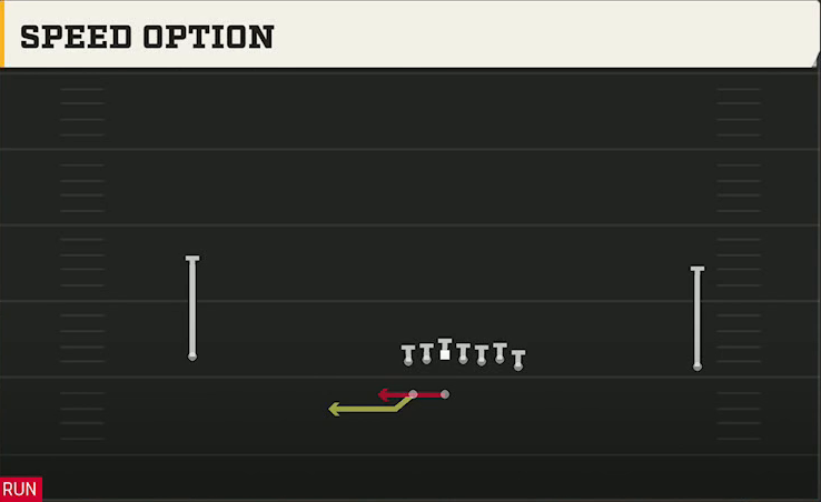 Auburn Offense Gun Wide Wing HB Wk Speed Option play diagram