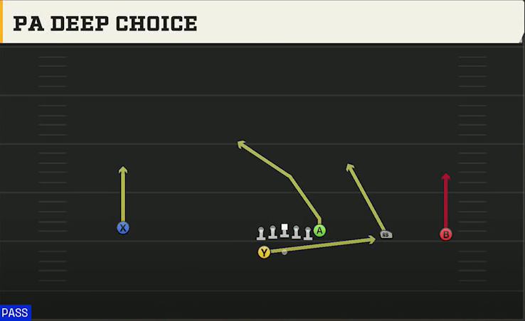 Memphis Offense Gun Wide Y Trips Wk PA Deep Choice play diagram