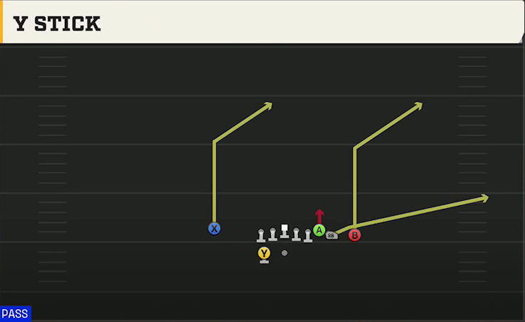 Arkansas Offense Gun Wing HB Wk Close Y Stick play diagram