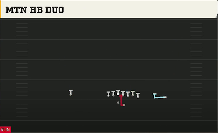 Michigan Offense Gun Wing Offset Mtn HB Duo play diagram