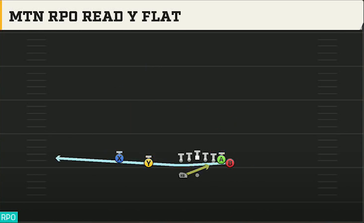 Northwestern Offense Gun Wing Trips Wk Mtn RPO Read Y Flat play diagram