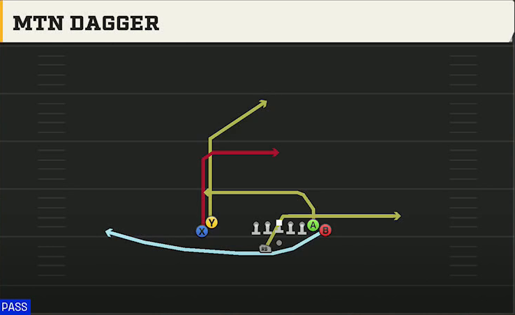 Rice Offense Gun Wingback Wing Stack Wk Mtn Dagger play diagram