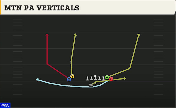 Rice Offense Gun Wingback Wing Stack Wk Mtn PA Verticals play diagram