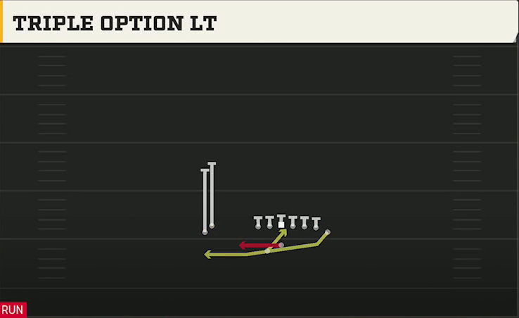 Rice Offense Gun Wingback Wing Stack Wk Triple Option Lt play diagram