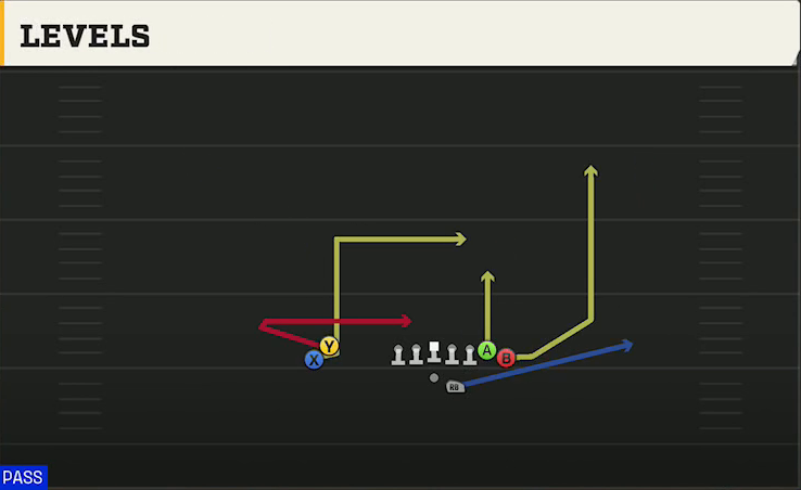 Delaware Offense Gun Wing Stack Levels play diagram