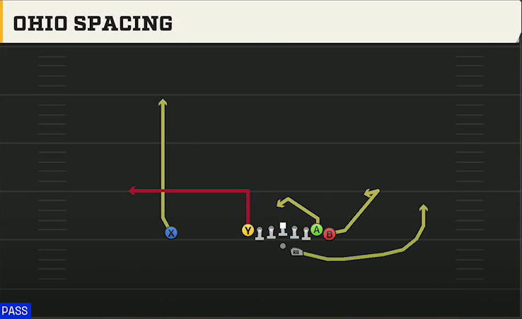 Penn State Offense Gun Wing Tight Ohio Spacing play diagram