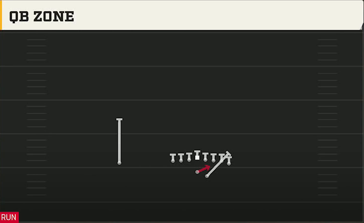 Stanford Offense Gun Wing Tight QB Zone play diagram