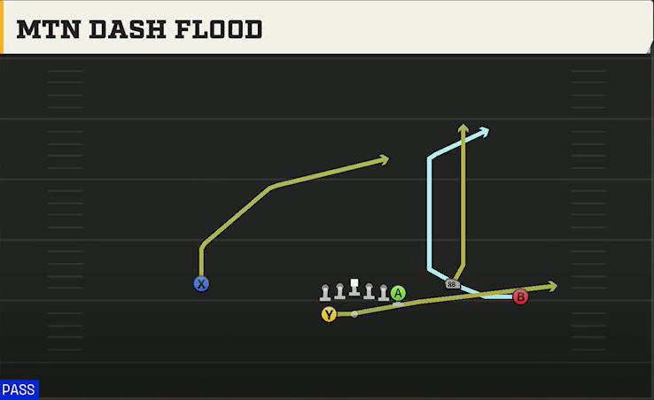 Pittsburgh Offense Gun Wing Trio Wk Mtn Dash Flood play diagram