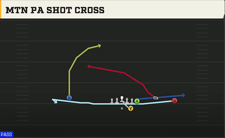 Virginia Offense Gun Wing Trio Mtn PA Shot Cross play diagram