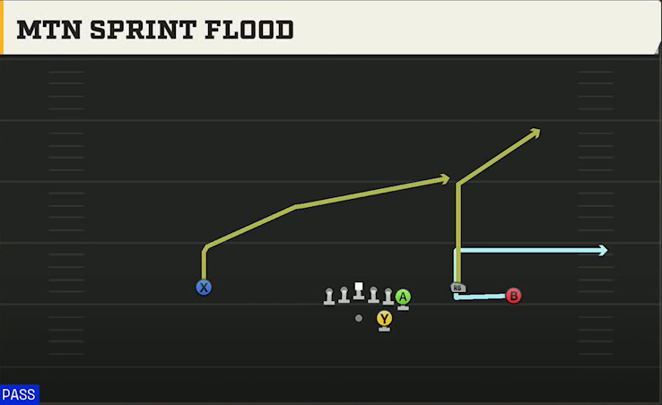 Virginia Tech Offense Gun Wing Trio Mtn Sprint Flood play diagram