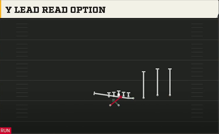 Georgia Offense Gun Wing Trips Over Wk Y Lead Read Option play diagram