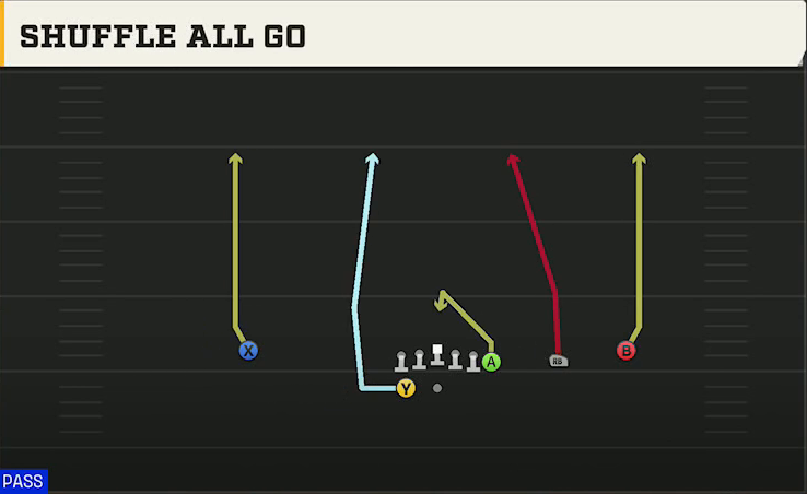Arkansas Offense Gun Wing Trips Wk Shuffle All Go play diagram