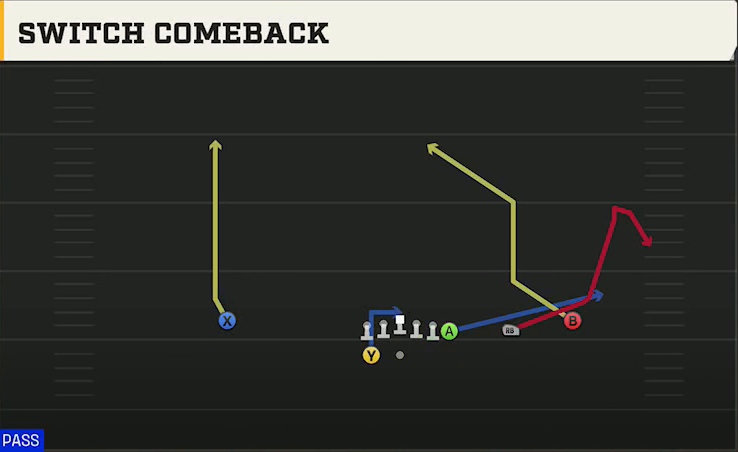 Buffalo Offense Gun Wing Trips Wk Switch Comeback play diagram