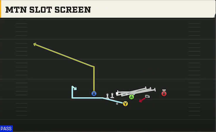 Kansas Offense Gun Wing Trips Mtn Slot Screen play diagram