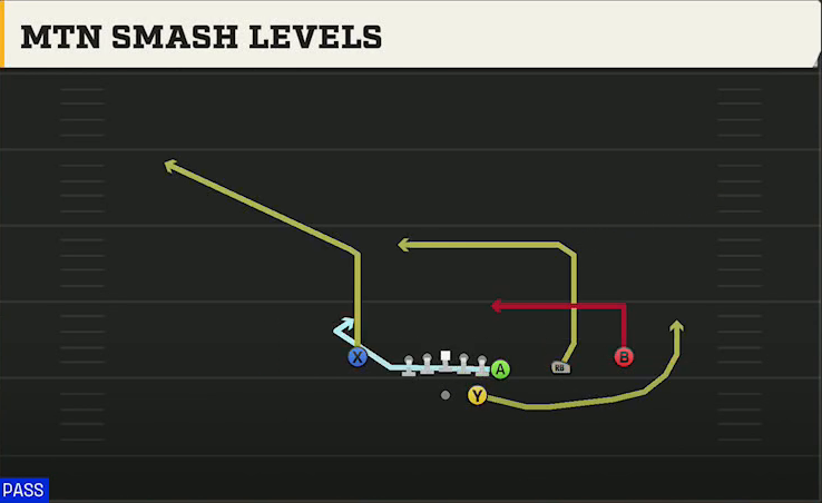 Georgia Offense Gun Wing Trips Mtn Smash Levels play diagram