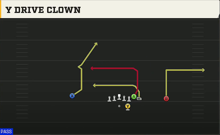 NC State Offense Gun Wing Y Drive Clown play diagram