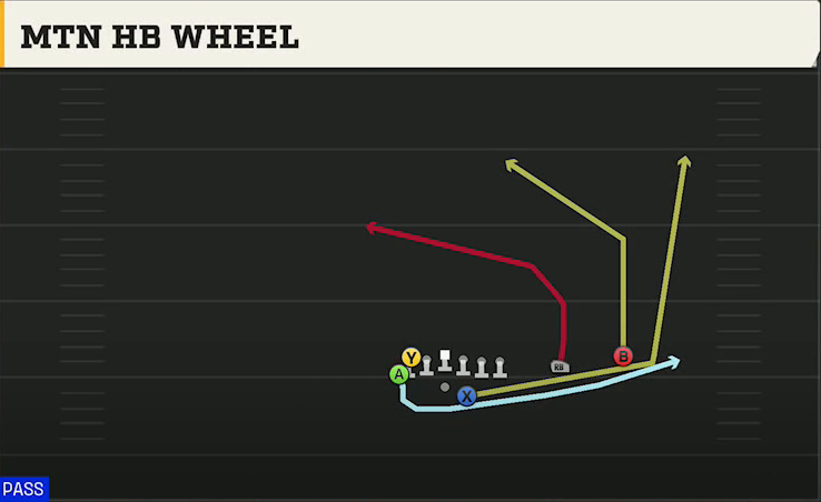 Rice Offense Gun Wingback Over Mtn HB Wheel play diagram