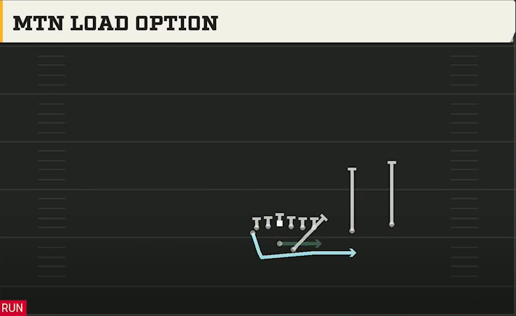 Rice Offense Gun Wingback Over Mtn Load Option play diagram