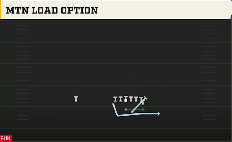 Navy Offense Gun Flexbone Tight Mtn Load Option play diagram