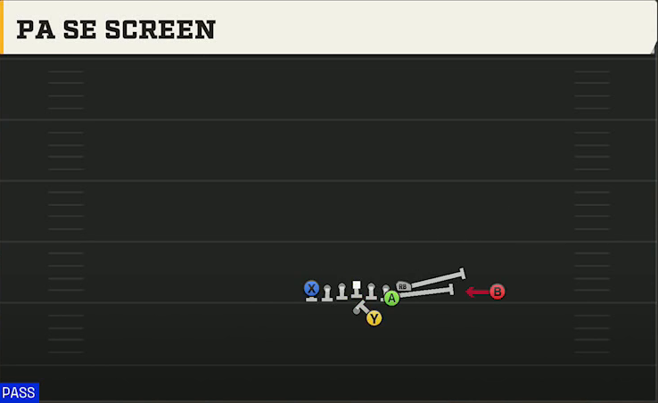 Rice Offense Gun Wing Wk Unbalanced PA Se Screen play diagram