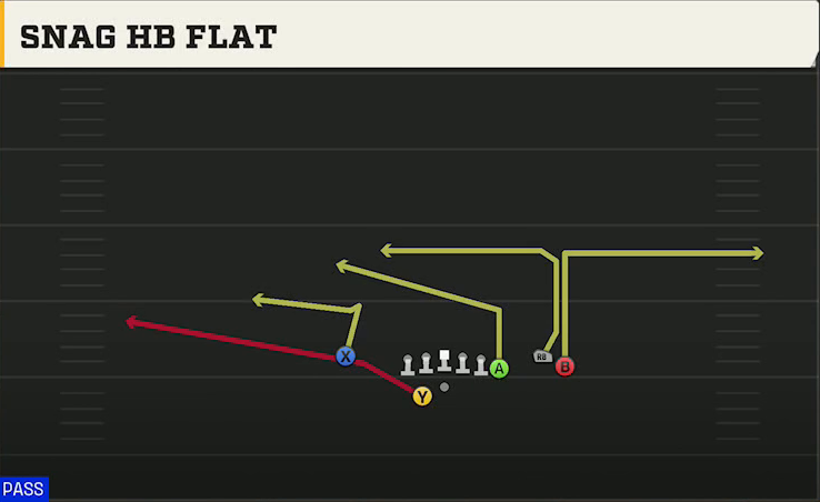 Cal Offense Gun Y Off Trio Close Wk Snag HB Flat play diagram