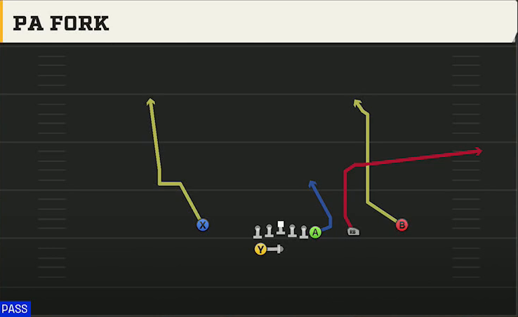 Northern Illinois Offense Gun Y Off Trips Close PA Fork play diagram