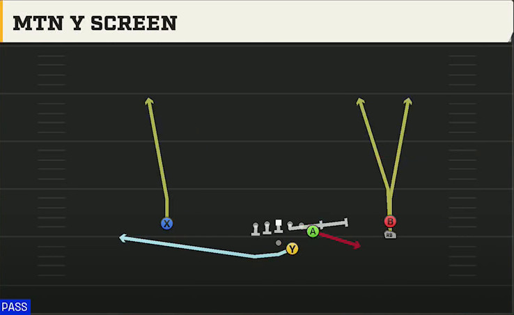Maryland Offense Gun Y Off Trips Stack Mtn Y Screen play diagram